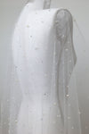 ZARA I | One Tier Veil with Pearls &amp; Crystals
