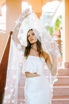 ARIANA II | Drop Veil with Chiffon Flowers