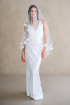 ARIANA II | Drop Veil with Chiffon Flowers