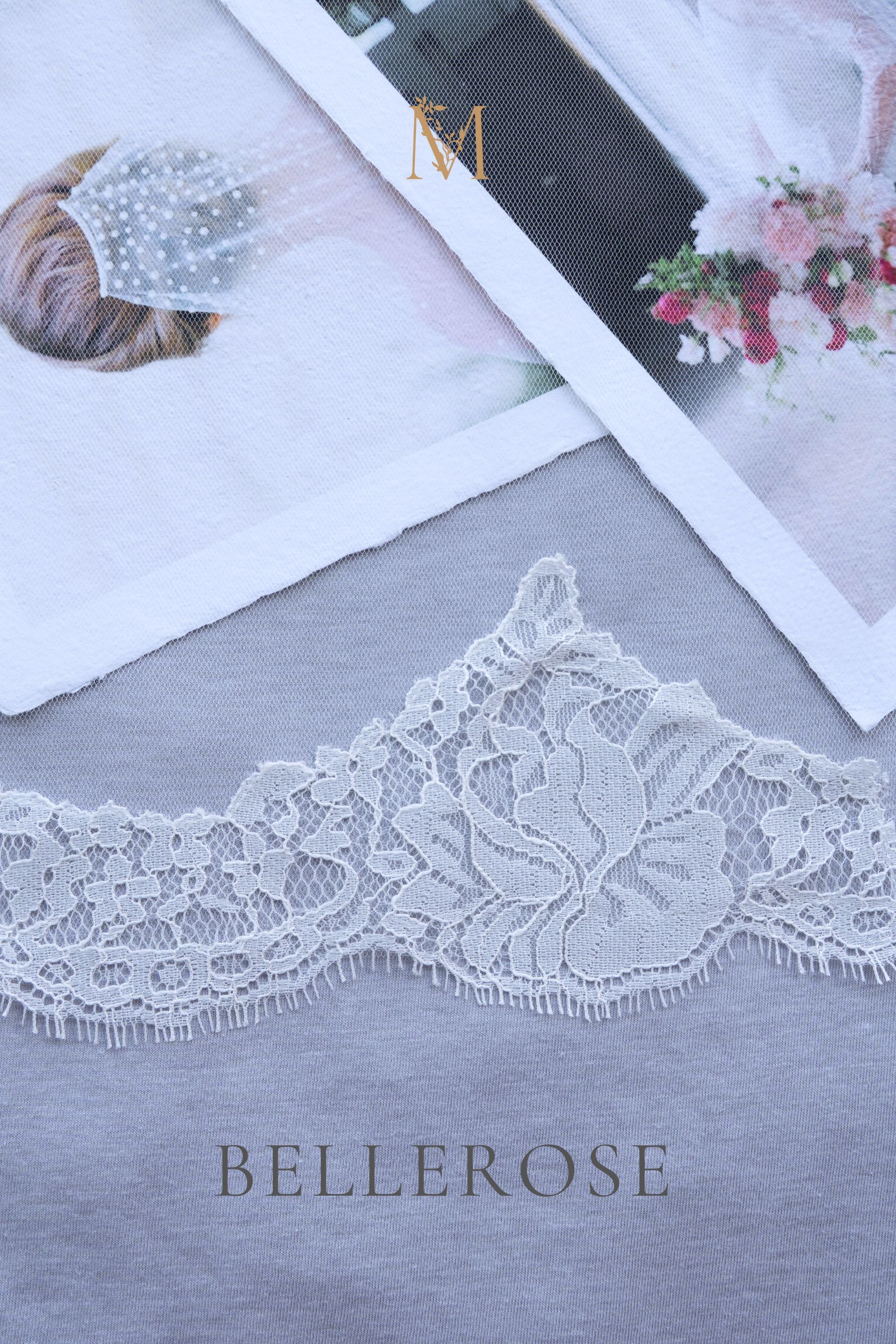 lace trim wedding veil swatch