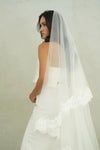 CECILIA II | Drop Veil with Lace Trim