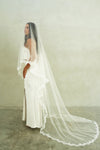 CLAUDIA II | Drop Veil with Lace Trim