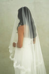 CLAUDIA II | Drop Veil with Lace Trim