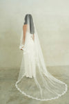 CLAUDIA II | Drop Veil with Lace Trim