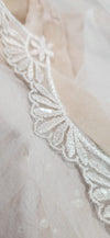 DELIA I | Mantilla Veil with Clear Sequin Lace Trim
