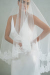 EMMALINE II | Drop Veil with Lace Trim