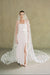 Model wears a 3D floral wedding veils made by Madame Tulle bridal