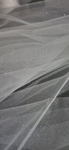 SKYE II | Two-tier (drop veil) Silver Glitter Veil
