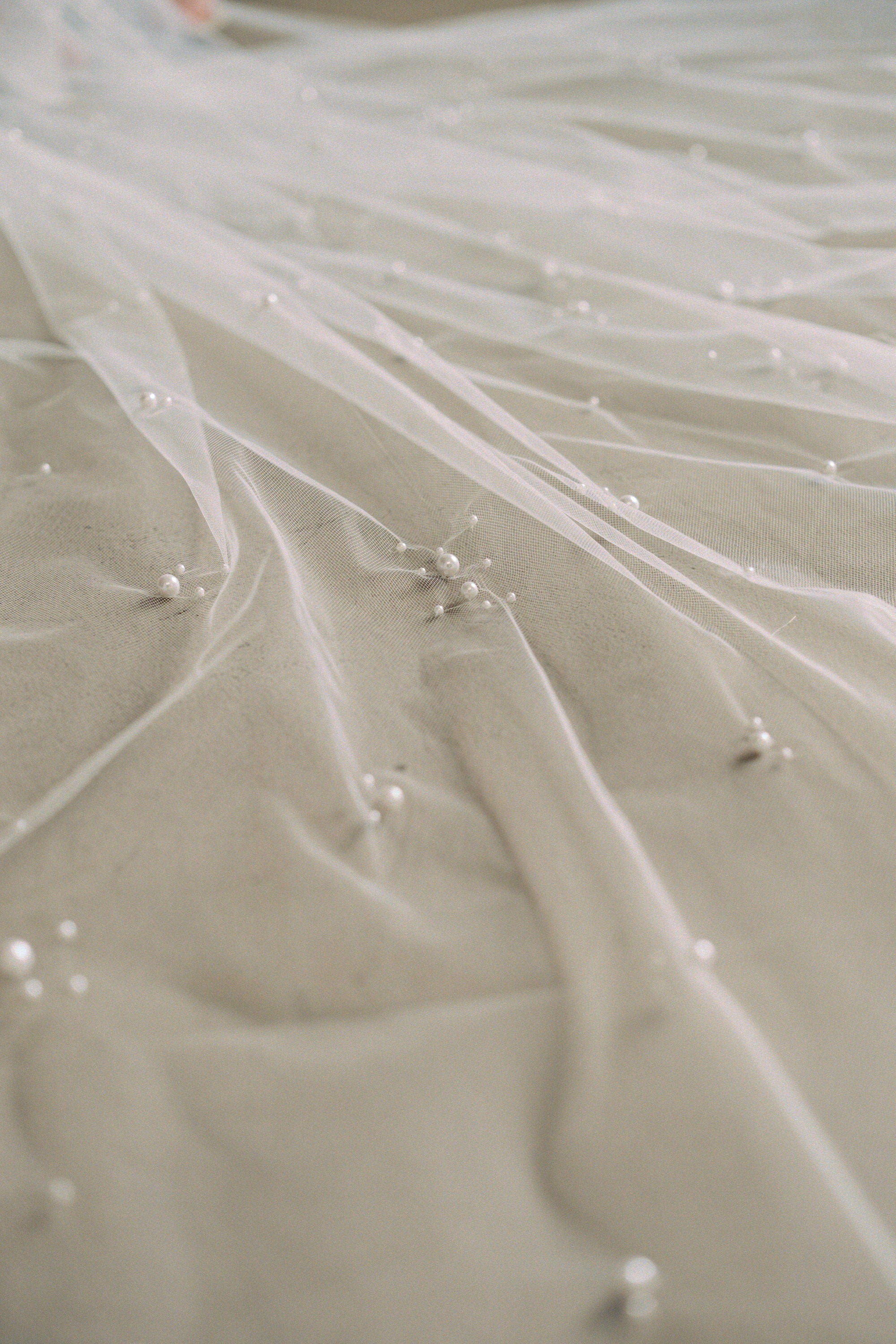 pearl wedding veil made by Madame Tulle bridal