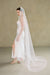 model wears a one-tier glitter veil 