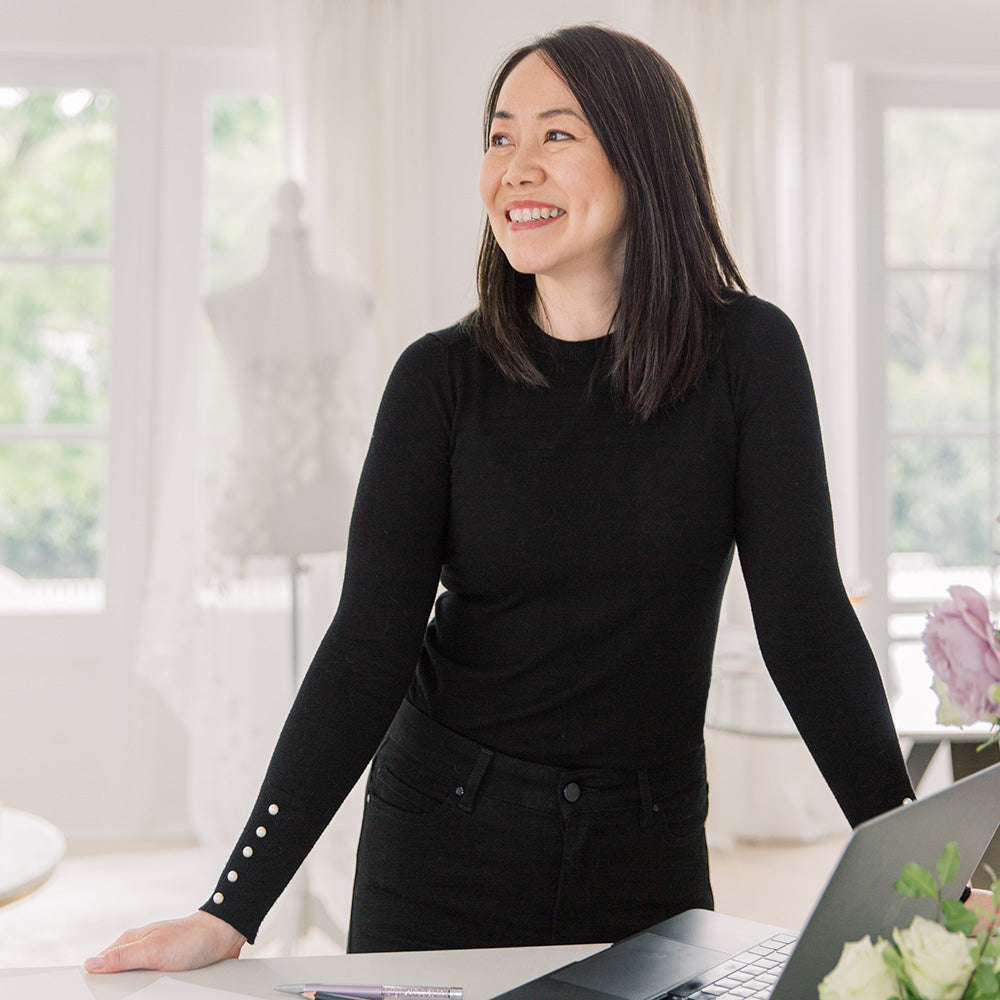 Kay Kamara Debono, a wedding veil designer at Madame Tulle bridal Sydney