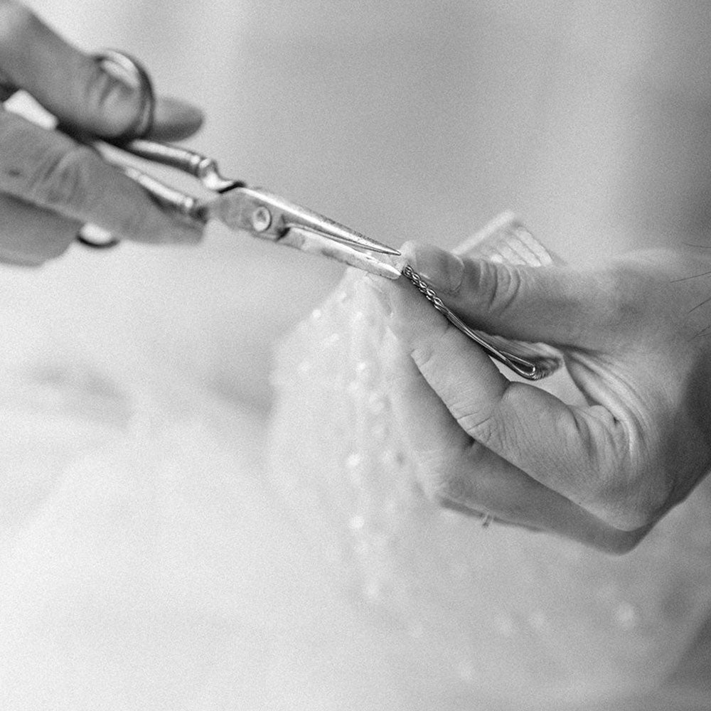 A wedding veil in the making by Madame Tulle bridal, Sydney