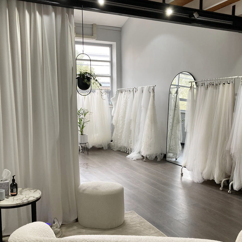 Studio shot showing bridal veil collection for Madame Tulle Sydney