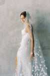 CLARA | One-tier Veil with Flowers