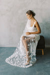 CLARA | One-tier Veil with Flowers