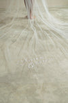 Forever and ever embroidered wedding veil in cathedral length