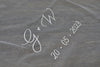 A wedding with veil personalisation embroidery bride and groom&#39;s initials and wedding date
